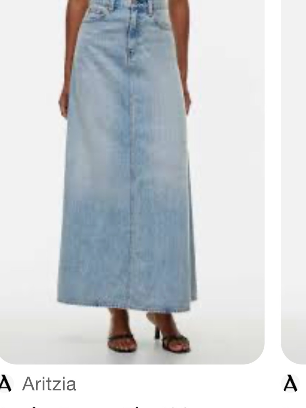 Aritzia Light Blue Maxi Denim Skirt